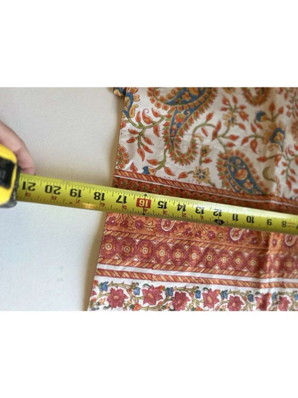 Pottery Barn Paisley Block Print 18”x108” Table Runner 100% Cotton Multicolor